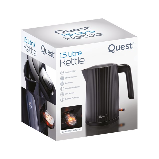 1.5L Black Grooved Kettle 1.5L Black Grooved Kettle