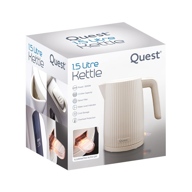 1.5L White Grooved Kettle 1.5L White Grooved Kettle