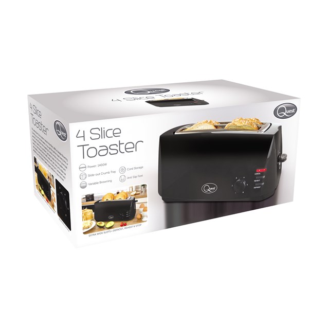 4 Slice Cool Touch Toaster - Black 4 Slice Cool Touch Toaster - Black