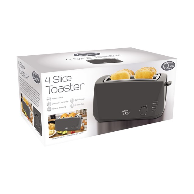 4 Slice Cool Touch Toaster - Grey 4 Slice Cool Touch Toaster - Grey