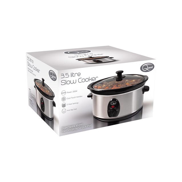 Stainless Steel 3.5 Ltr Slow Cooker - 200W Stainless Steel 3.5 Ltr Slow Cooker - 200W