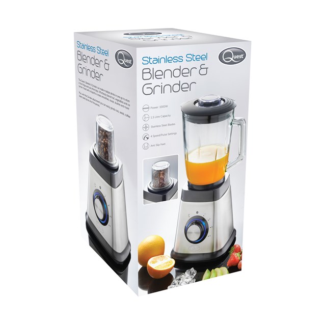 1.5L Stainless Steel Blender With Grinder 1000W 1.5L Stainless Steel Blender With Grinder 1000W