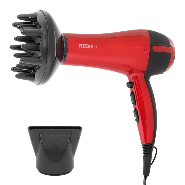 RedHot Professional Hair Dryer with Diffuser - Red RedHot Professional Hair Dryer with Diffuser - Red