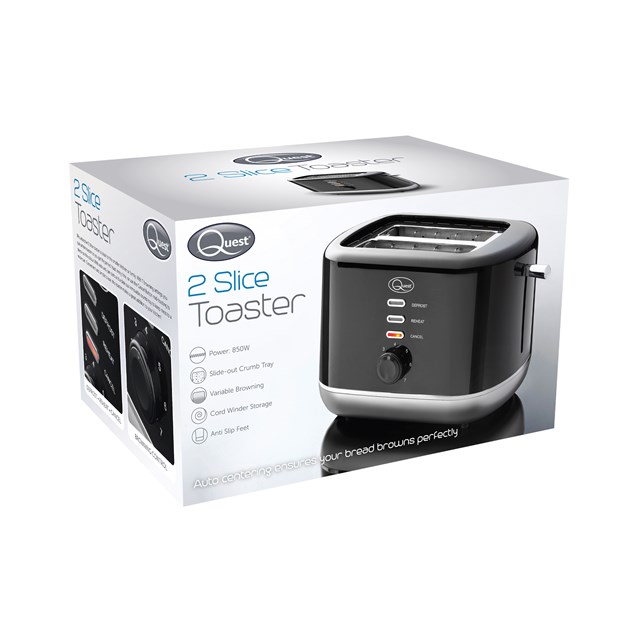 2 Slice Toaster Black and Silver 2 Slice Toaster Black and Silver