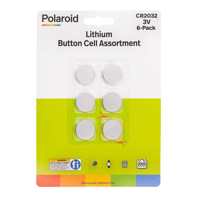6PK Polaroid Button Cell Lithium Battery 6PK Polaroid Button Cell Lithium Battery