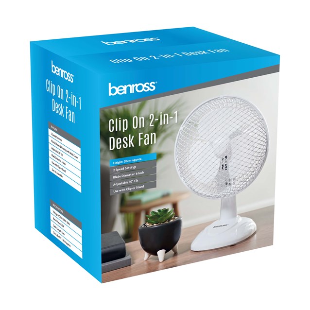 6" 2 in 1 Desk/Clip Fan 6" 2 in 1 Desk/Clip Fan