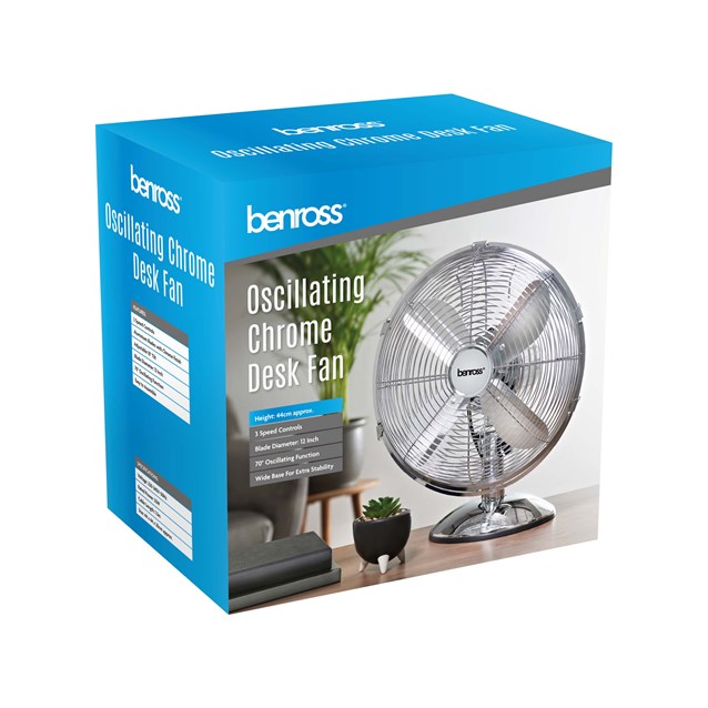 12" Chrome Desk Fan 12" Chrome Desk Fan