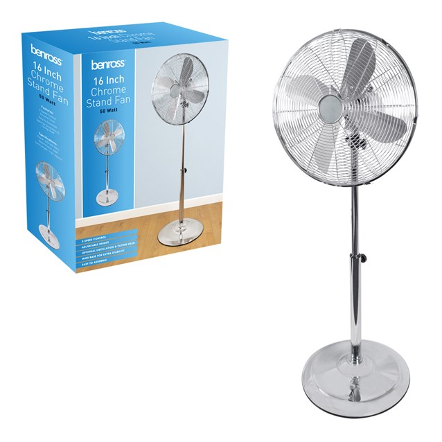 16" Chrome Stand Fan 16" Chrome Stand Fan