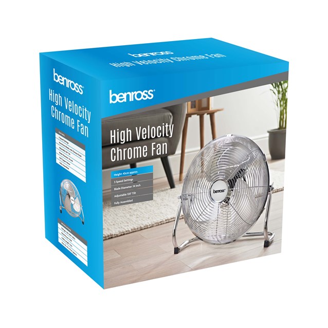 14" High Velocity Chrome Fan 14" High Velocity Chrome Fan
