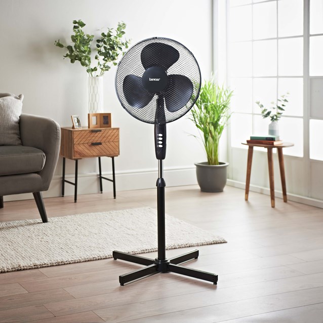 16" Oscillating Stand Fan - Black 16" Oscillating Stand Fan - Black