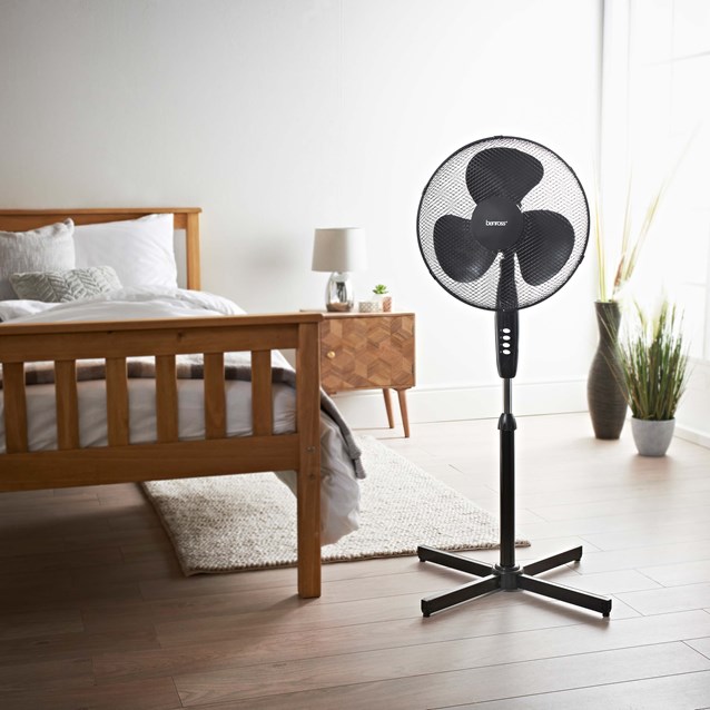 16" Oscillating Stand Fan - Black 16" Oscillating Stand Fan - Black