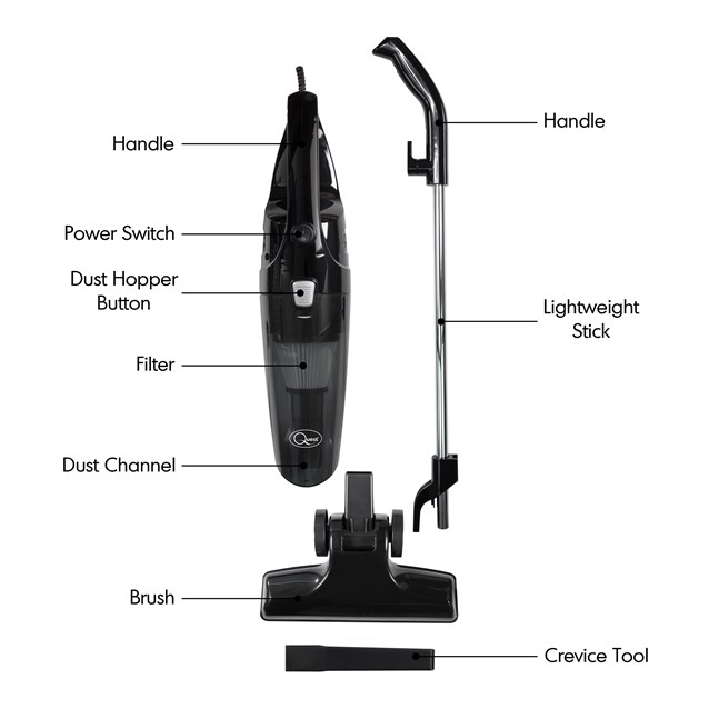 2-in-1 Upright & Handheld Vacuum Cleaner Black 2-in-1 Upright & Handheld Vacuum Cleaner Black