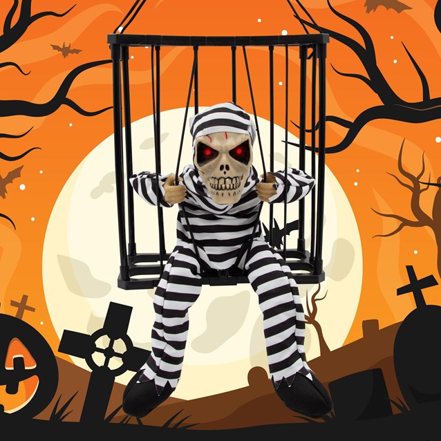 Skeleton Jail Animated Motion Sensor Decoration Skeleton Jail Animated Motion Sensor Decoration