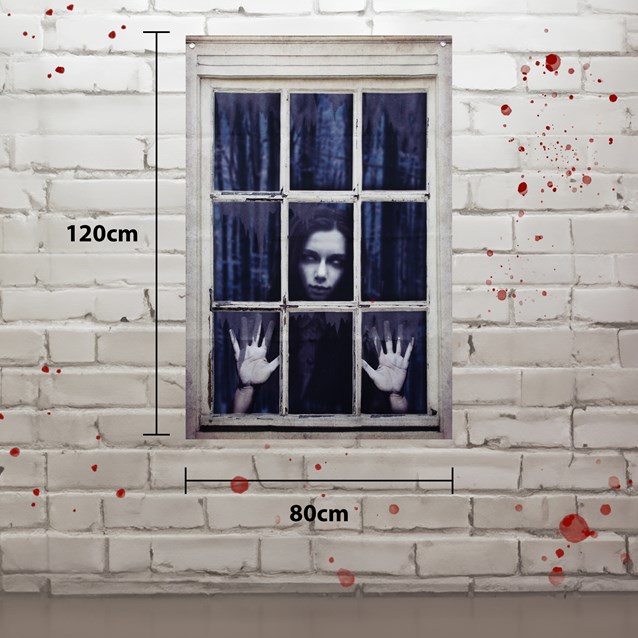 Halloween Horror Glass Window Backdrop Halloween Horror Glass Window Backdrop