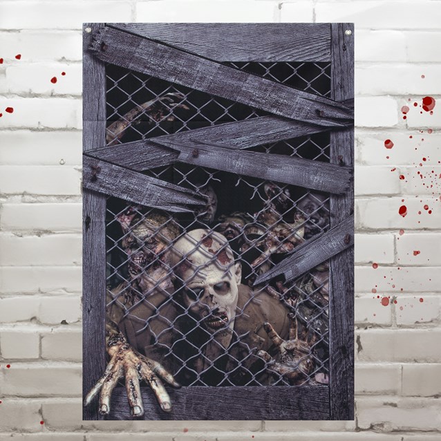 Creepy Zombie Window Backdrop Creepy Zombie Window Backdrop