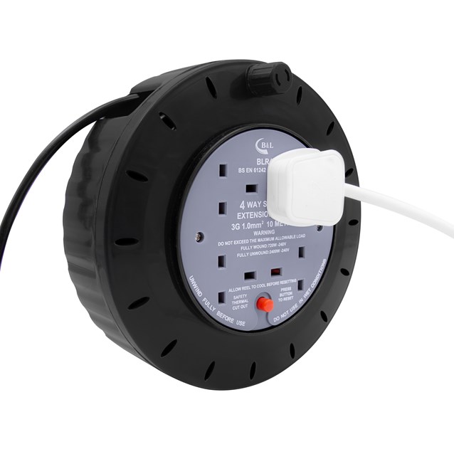 4 Way 10M Cable Reel - 10A 4 Way 10M Cable Reel - 10A