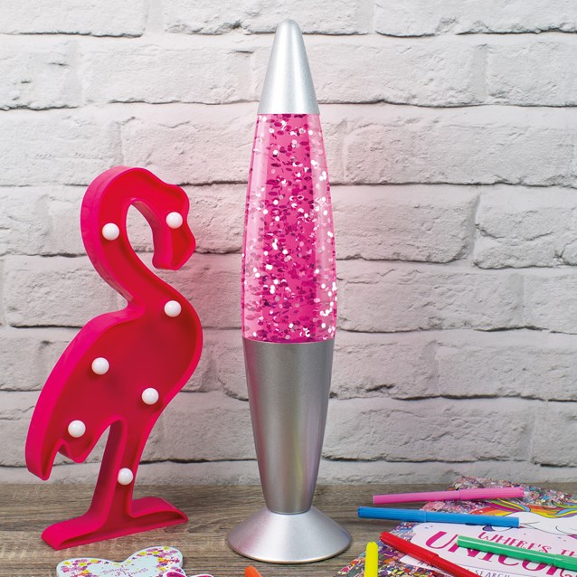 16" Pink Glitter Lamp - Lava Lamp Shape 16" Pink Glitter Lamp - Lava Lamp Shape