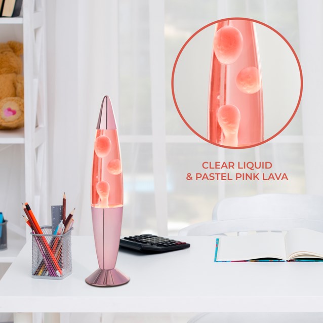 16" Lava Lamp - Pink Lava /Rose Gold Chrome Effect 16" Lava Lamp - Pink Lava /Rose Gold Chrome Effect