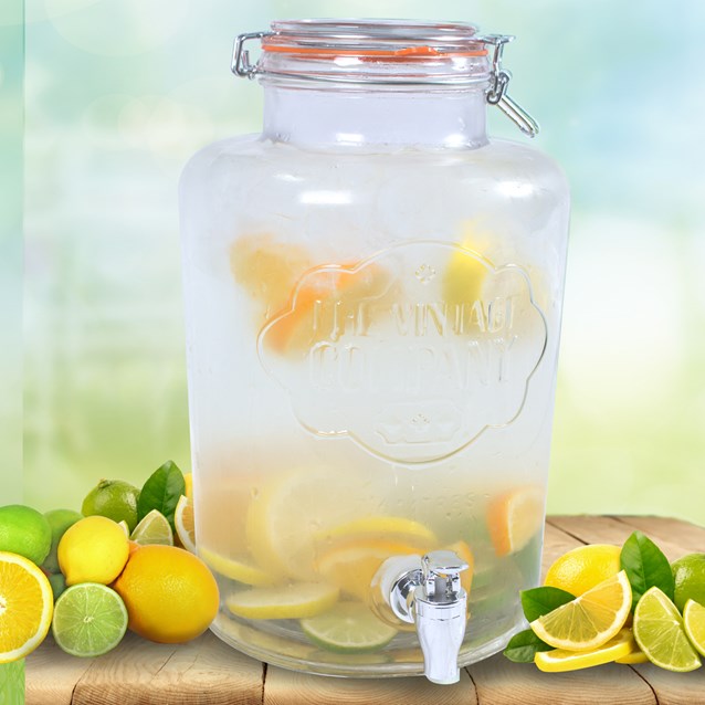 7.6L Airtight Glass Jar W/ Tap & Clip on Lid 7.6L Airtight Glass Jar W/ Tap & Clip on Lid