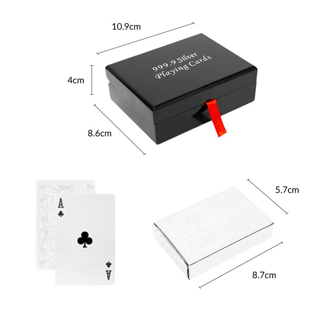 Silver Plated Playing Cards With Wooden Box Silver Plated Playing Cards With Wooden Box