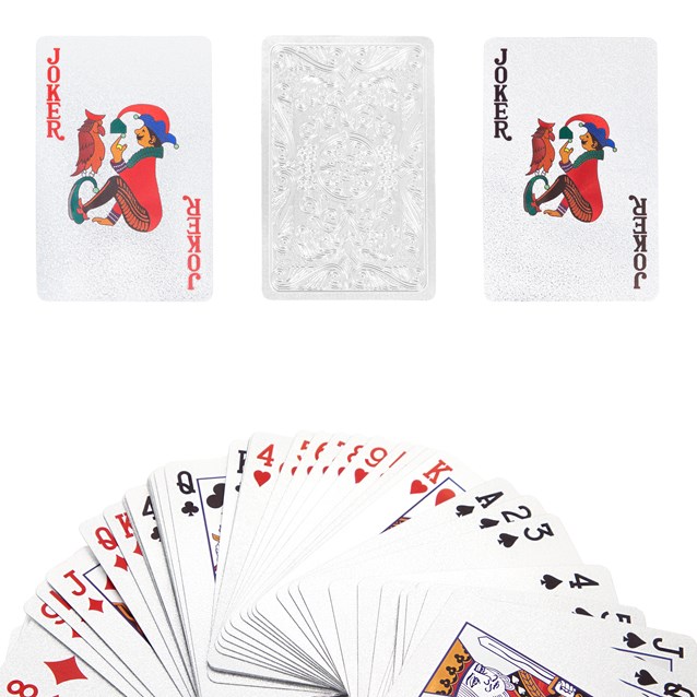 Silver Plated Playing Cards With Wooden Box Silver Plated Playing Cards With Wooden Box