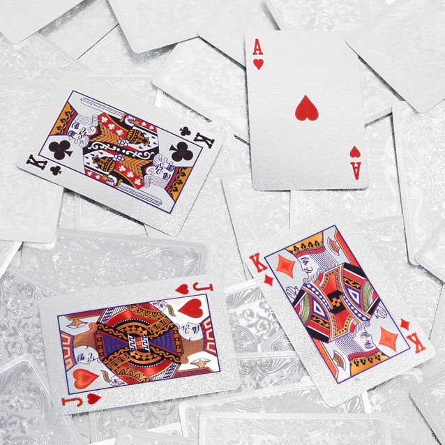 Silver Plated Playing Cards With Wooden Box Silver Plated Playing Cards With Wooden Box