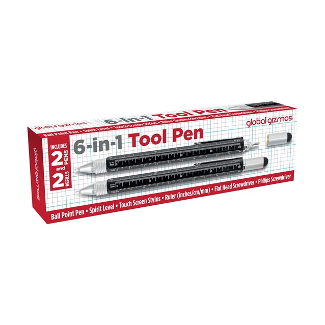 Pack of 2 - 6 in 1 Tool Pen with Refills Pack of 2 - 6 in 1 Tool Pen with Refills