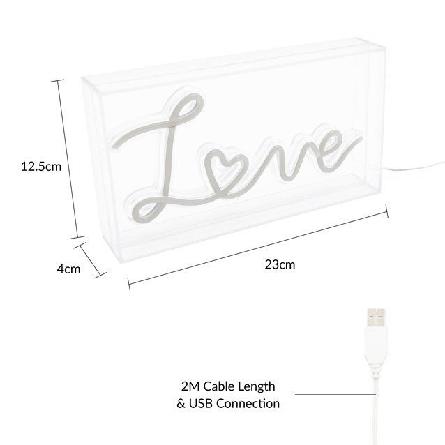 LOVE Acrylic Box Neon Light LOVE Acrylic Box Neon Light
