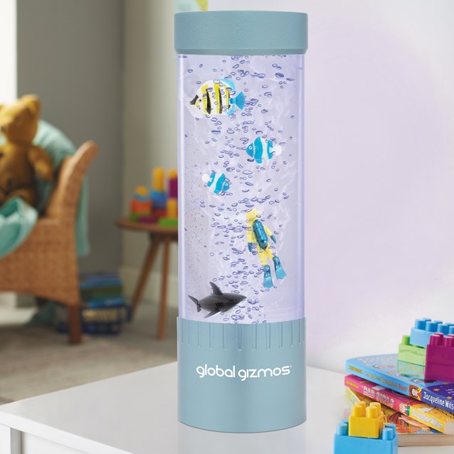 32cm Scuba Diver Bubble Lamp - Metallic Blue 32cm Scuba Diver Bubble Lamp - Metallic Blue