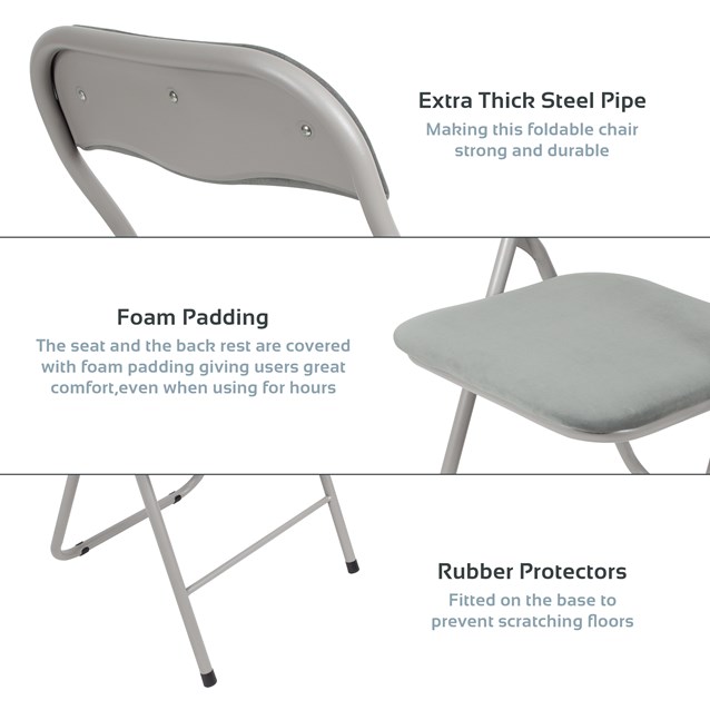 Velvet Grey Paris Fold-up Chair Velvet Grey Paris Fold-up Chair