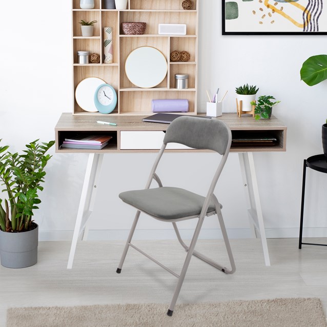 Velvet Grey Paris Fold-up Chair Velvet Grey Paris Fold-up Chair