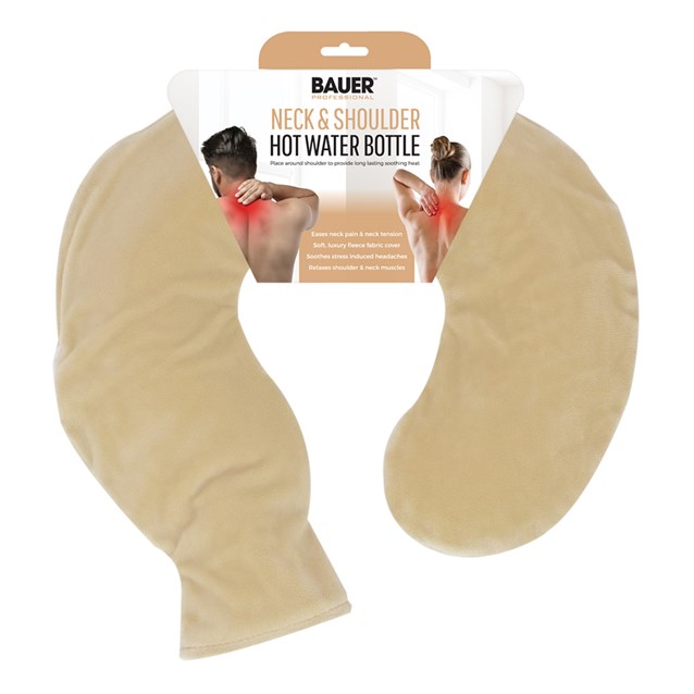 Bauer Soft Fleece Neck Hot Water Bottle-Beige Bauer Soft Fleece Neck Hot Water Bottle-Beige