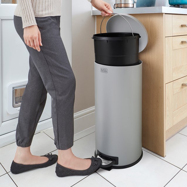 B+D 30L Dome Lid Pedal Bin - Grey B+D 30L Dome Lid Pedal Bin - Grey