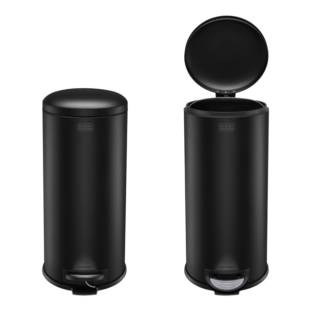 B+D 30L Dome Lid Pedal Bin - Matt Black B+D 30L Dome Lid Pedal Bin - Matt Black
