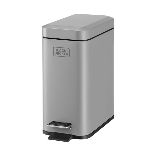 B+D 5L Slimline Soft Close Pedal Bin Grey B+D 5L Slimline Soft Close Pedal Bin Grey