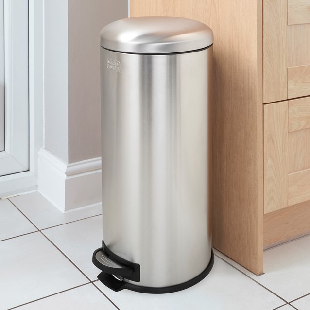 B+D 30L Dome Lid Pedal Bin - Stainless Steel B+D 30L Dome Lid Pedal Bin - Stainless Steel