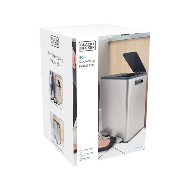 B+D Slim Line 40L Recycle Bin