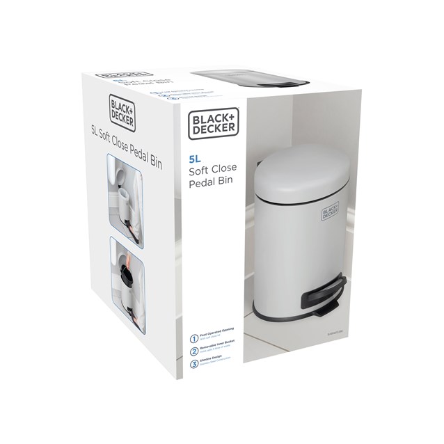 B+D 5L Dome Lid Pedal Bin - Grey B+D 5L Dome Lid Pedal Bin - Grey