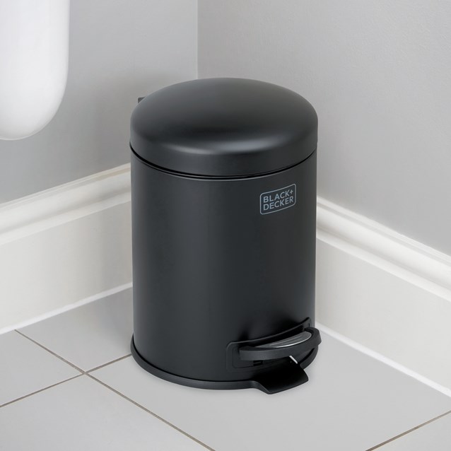 B+D 5L Dome Lid Pedal Bin - Matt Black B+D 5L Dome Lid Pedal Bin - Matt Black