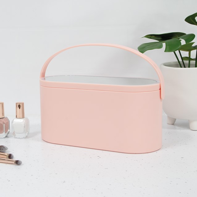 Bauer Cosmetic Case with LED Mirror - Pink Bauer Cosmetic Case with LED Mirror - Pink