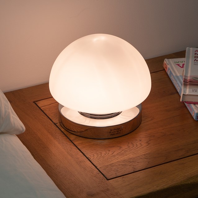 Opal Dome Table Lamp Chrome Opal Dome Table Lamp Chrome