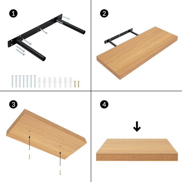 60cm Oak Effect Floating Shelf 60cm Oak Effect Floating Shelf