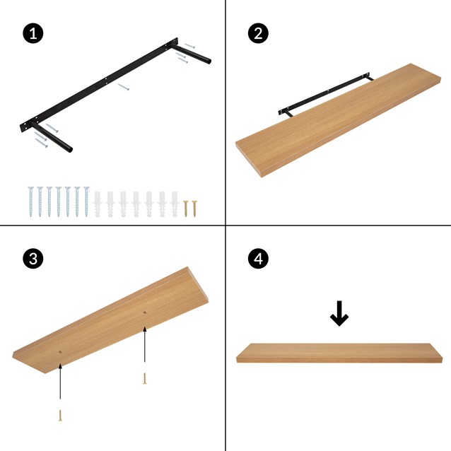 120cm Oak Effect Floating Shelf 120cm Oak Effect Floating Shelf