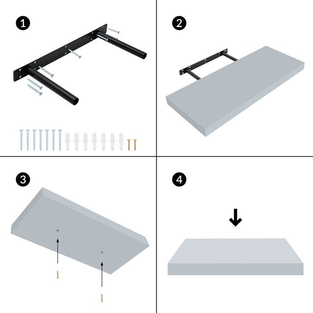 60cm Grey Floating Shelf 60cm Grey Floating Shelf
