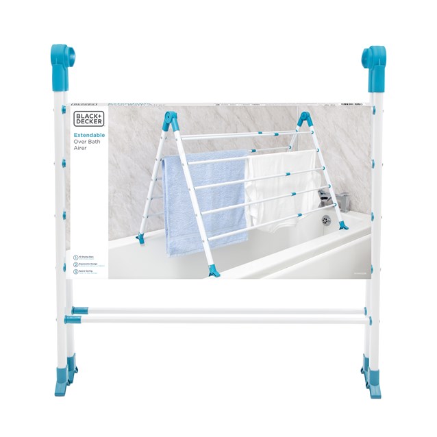 B+D Over Bath Extendable Airer Aqua B+D Over Bath Extendable Airer Aqua
