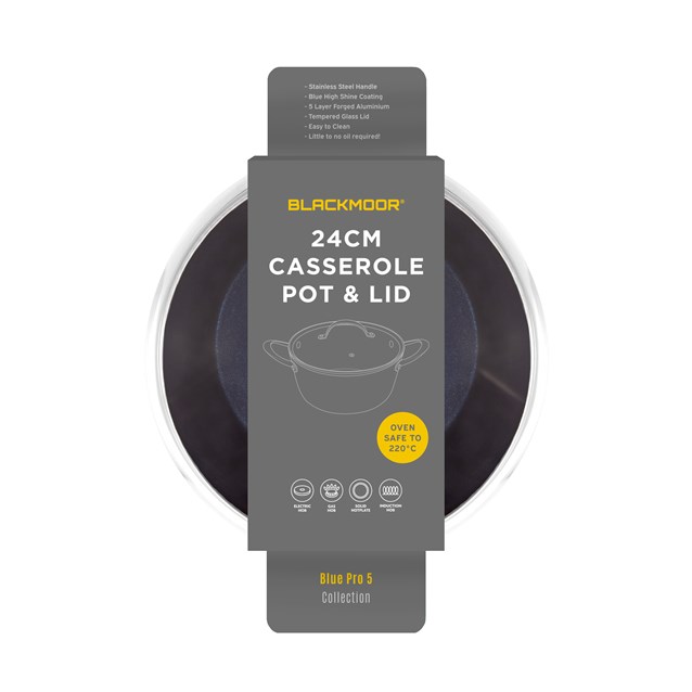 Blackmoor Blue Pro 5 24cm Casserole Pot Blackmoor Blue Pro 5 24cm Casserole Pot