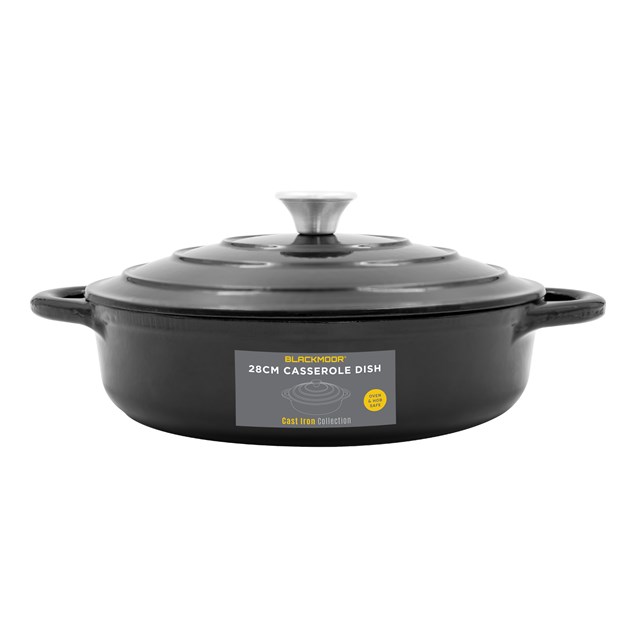 Blackmoor Cast Iron 28cm/2.5L Low Casserole Black Blackmoor Cast Iron 28cm/2.5L Low Casserole Black