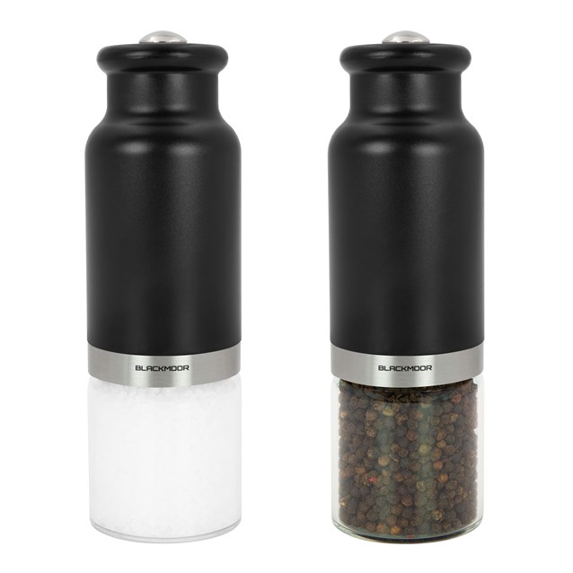 Blackmoor Gravity Salt and Pepper Mill Set Black Blackmoor Gravity Salt and Pepper Mill Set Black