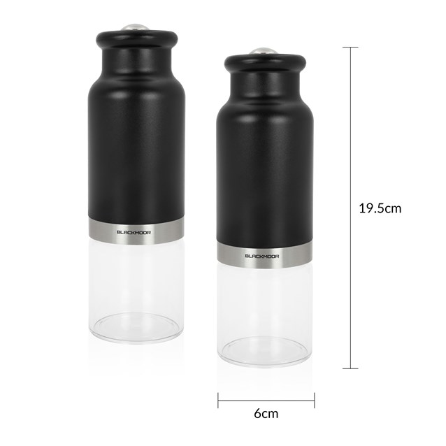 Blackmoor Gravity Salt and Pepper Mill Set Black Blackmoor Gravity Salt and Pepper Mill Set Black