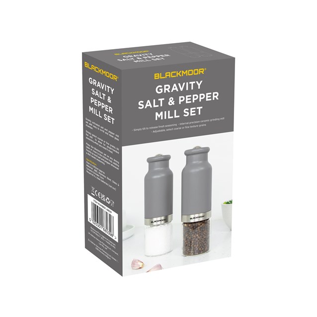 Blackmoor Gravity Salt and Pepper Mill Set Grey Blackmoor Gravity Salt and Pepper Mill Set Grey